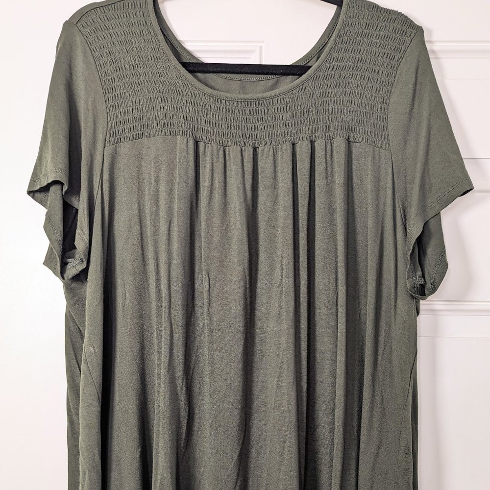 Torrid Olive Green Smocked Tunic Top